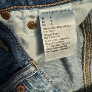 American eagle high rise ripped mom shorts size 0